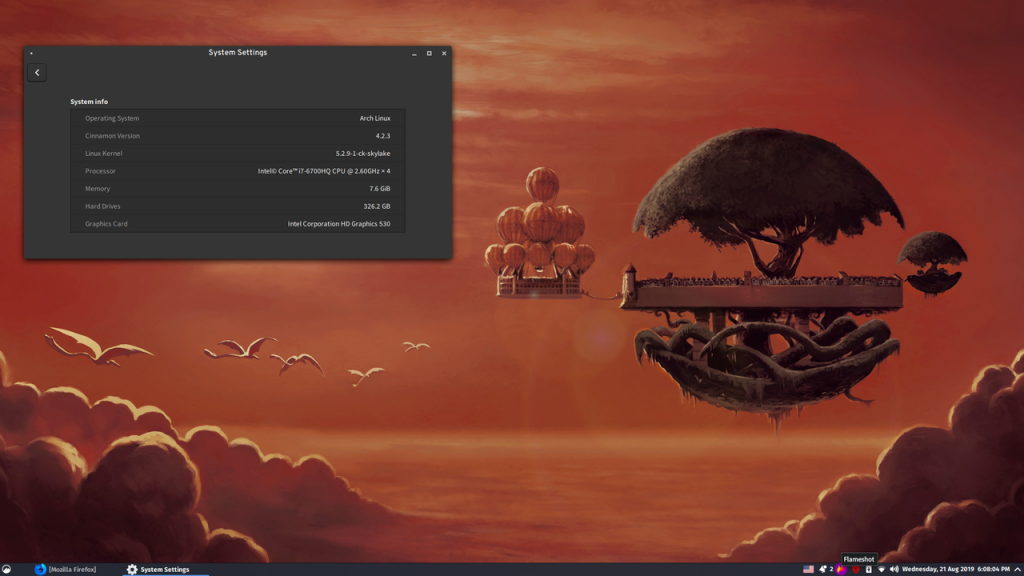 screenshot: Cinnamon Desktop