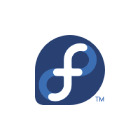 Fedora Logo - ein f in einem dunkelblauen Kreis