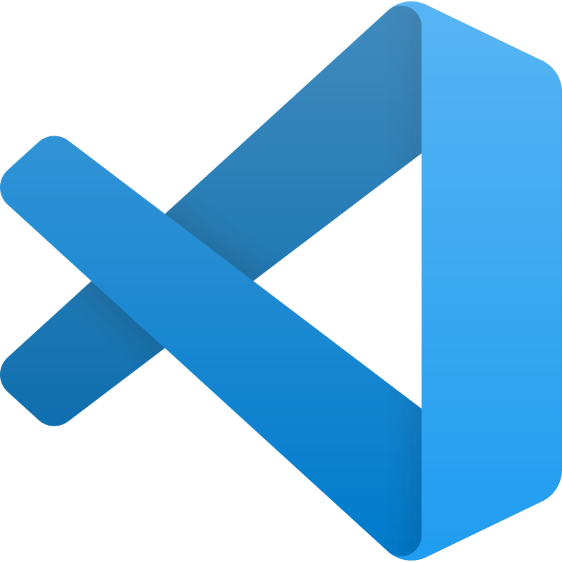 VS Code Logo: eine blaue Schleife, die übereinandergelegten Enden zeigen nach links.