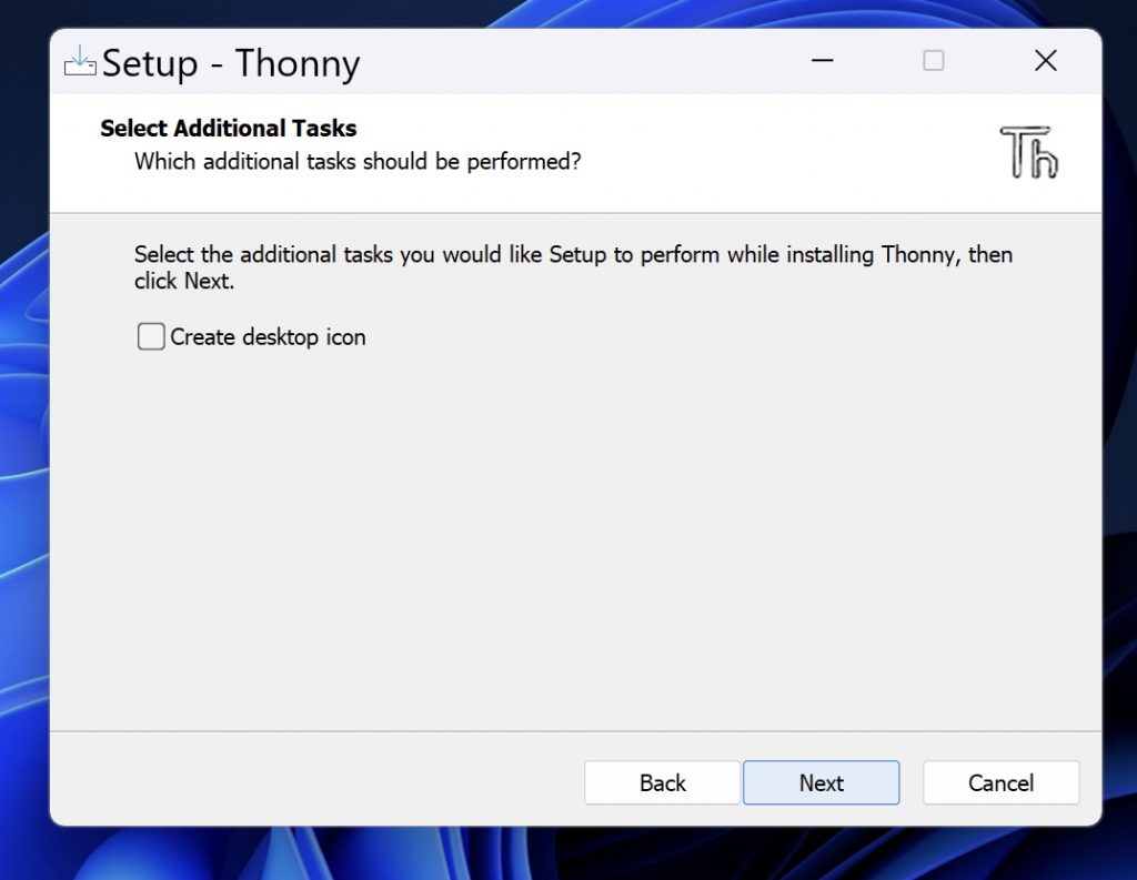Windows 11, -Thonny, Installation