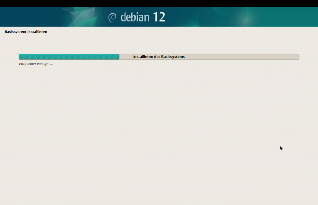 Debian-Installer, Fortschrittsbalken.