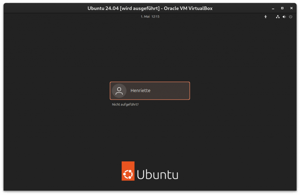Ubuntu 24.04 Login-Box